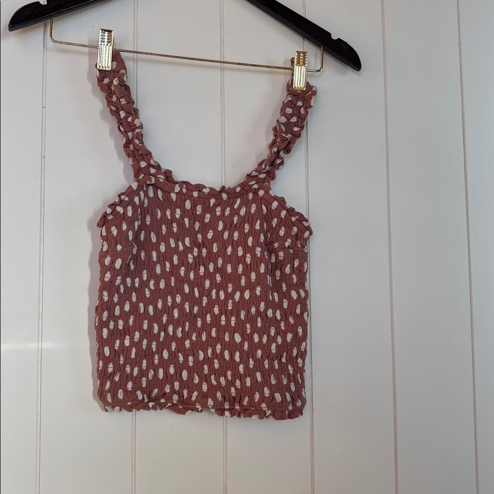 Like New Abercrombie & Fitch Polka scrunch Dot cropped tank! Size XS